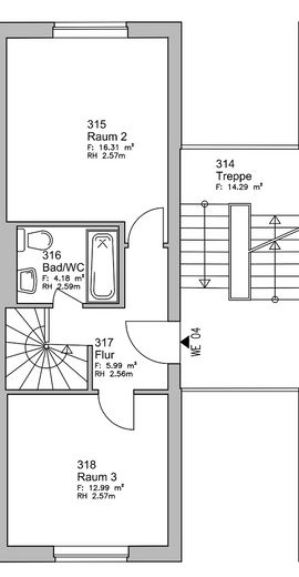 Jasny, 3-pokojowy apartament dwupoziomowy z dużym balkonem, kilka minut od dworca – zweites Geschoss