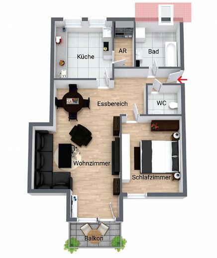 Helle 2-Zimmer-Dachgeschosswohnung mit Balkon und Stellplatz in zentraler Lage von Röthenbach – Foto 11