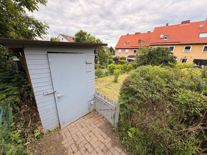 Reihenhaus mit Garten & Dachausbau-Potenzial – 4 Zimmer, provisionsfrei | Goslar - Georgenberg – Gartenansicht