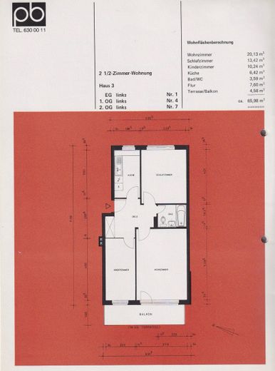Grünes Bahrenfeld: appartamento libero di 3 locali con terrazza, aiuola e garage sotterraneo – Grundriss der Wohnung
