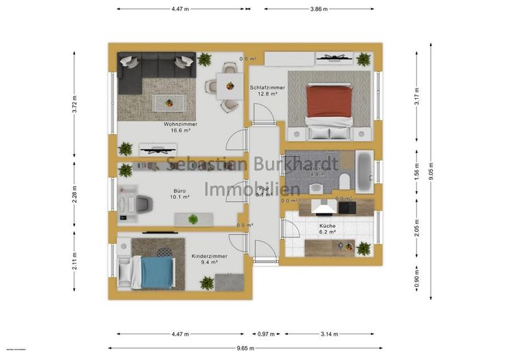 *** günstige 4-Raum Wohnung in Gehren – Grundriss
