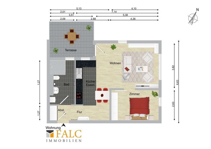 Moderne Obergeschosswohnung im Solarpark Diamant, Barrierefrei, vermietet, mit Terrasse zu verkaufen! – Grundriss