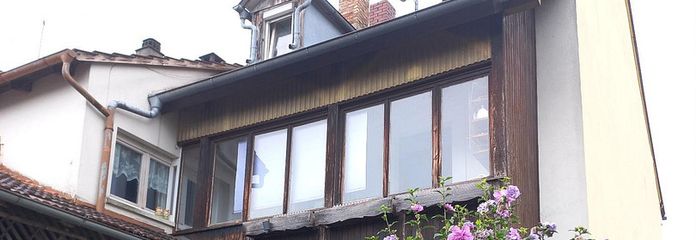 Rückansicht mit Laube