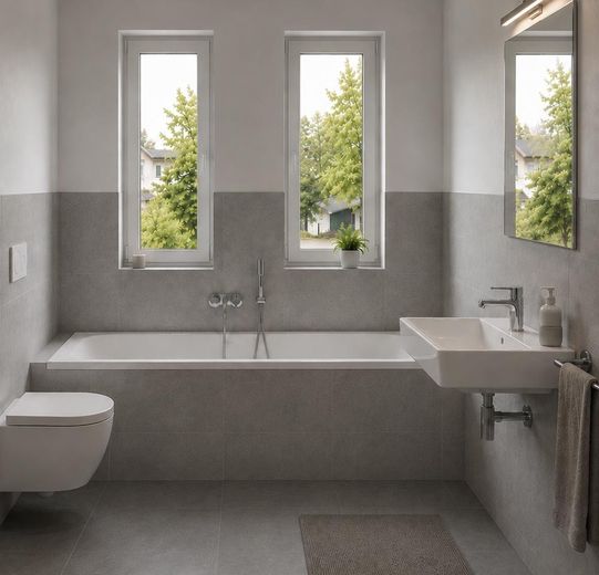 Eerste bewoning vanaf 02/2027: Modern wonen met eigen tuin in Zorneding – Badezimmer 