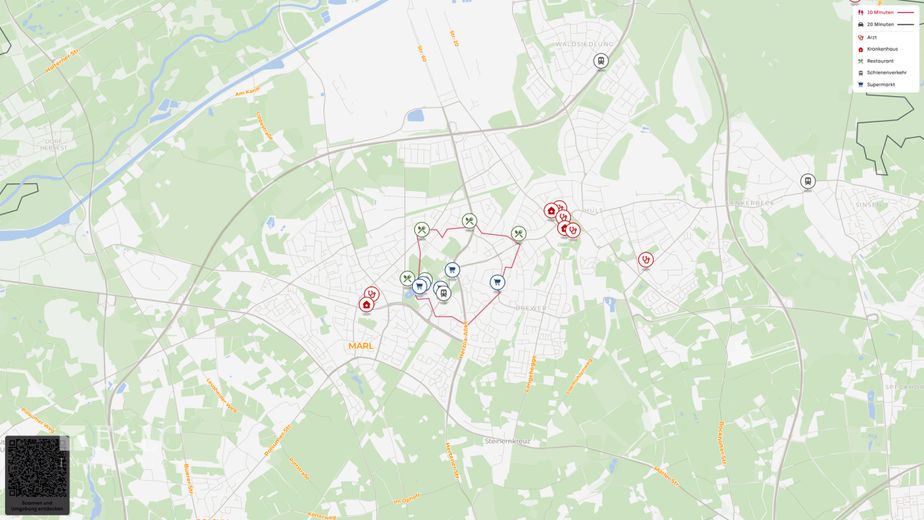 Vermietetes Büroobjekt in 1A‑Lage - sichere Kapitalanlage im Zentrum von Marl – Site plan