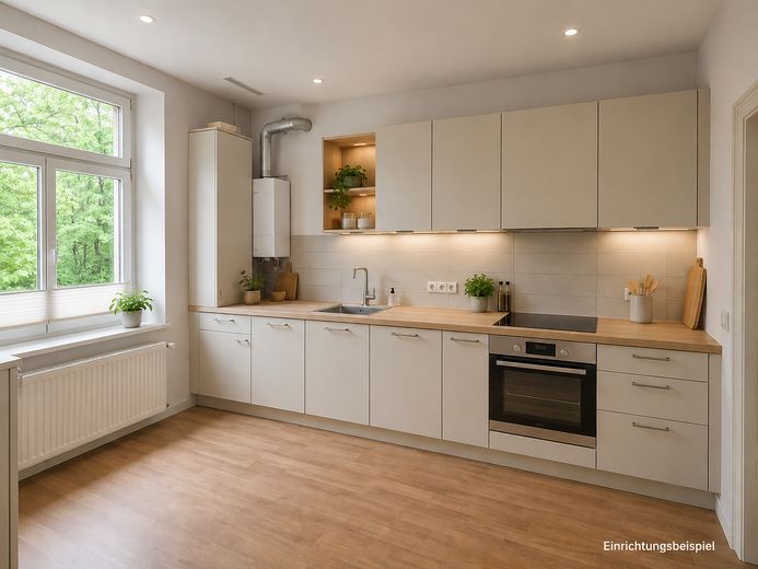 3,5 Raumwohnung 112 qm, saniert mit Gartennutzung im Erdgeschoss – Küche