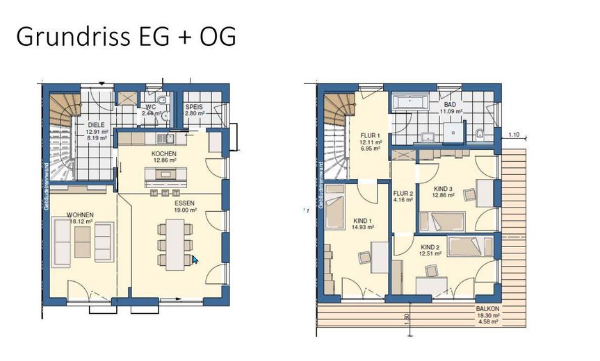 Grundriss EG + OG 