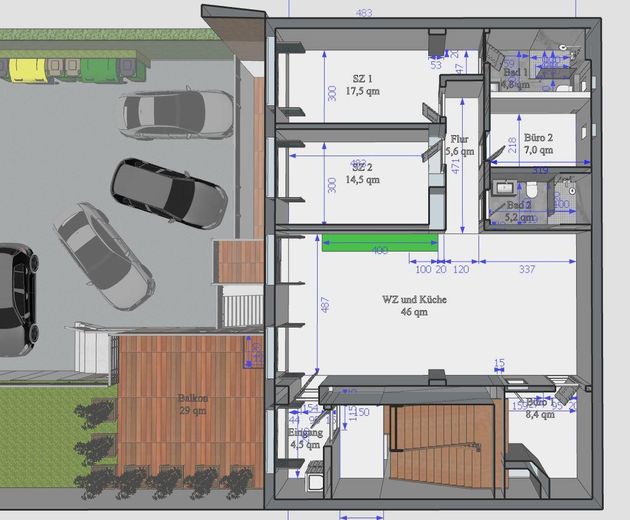 Top 5-Zimmer KfW Wohnung mit Küche, Balkon Bodenheizung in bester Lage von Wiesbaden Mitte – Grundriss