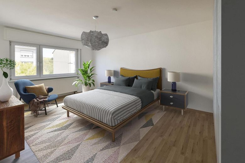 Attraktive, schöne und helle 3-Zimmer-Wohnung mit Balkon – Schlafzimmer