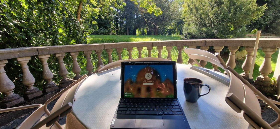 Wohnen im Schloss Neufra auf 95m² 2 Zimmer möbliert – Blick in den Schlosspark