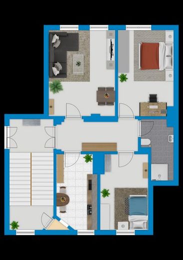 Gut geschnittene 3-Raumwohnung nur unweit vom Hauptbahnhof! – Grundriss