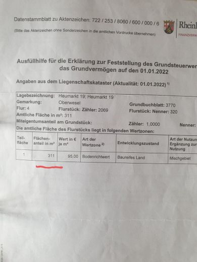 Grundstücksgröße,Bodenrichtwer