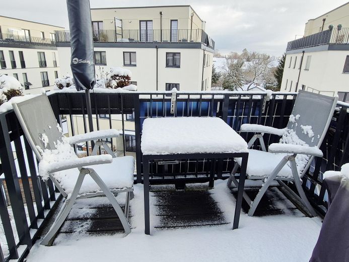 Balkon im Winter