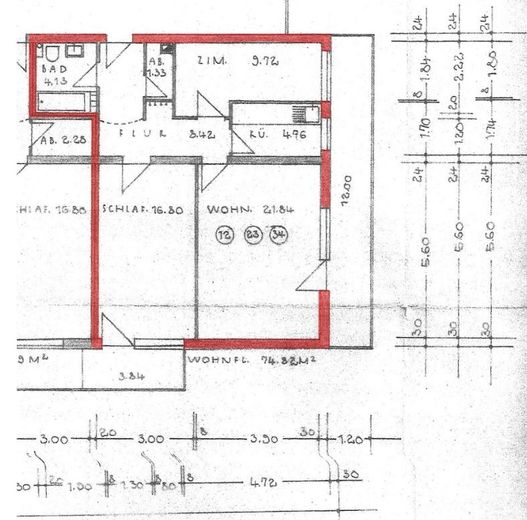 3-pokojowe mieszkanie w Alt-Moosach, 3 minuty do U3, wśród zieleni i z dużą ilością słońca. Bez prowizji! – Grundriss