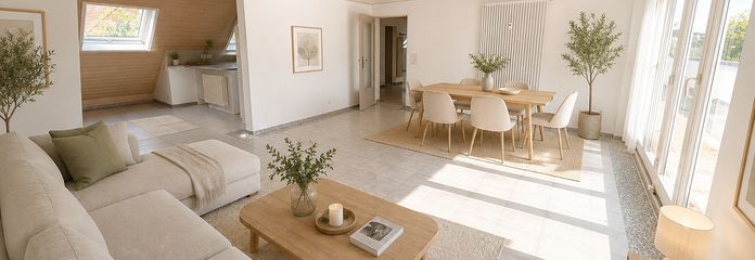 Ohne Provision - Freie 5 Zimmer Wohnung in ruhiger Lage, Garage, Balkon – Wohnzimmer