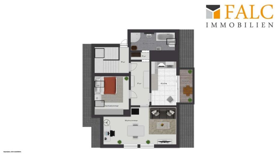 Kapitalanlage oder Zuhause? Moderne Eigentumswohnung mit Kamin, Balkon und Stellplatz in Dümpten – Grundriss