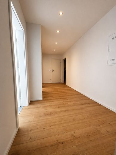 Wohnen wie im eigenen Haus – renovierte 3 -Zimmer Wohnung mit großer Terrasse & Garten – Breiter Flur vom Eingang