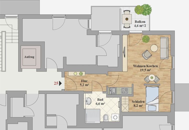 ERSTBEZUG AB 01.12.26 - SCHÖNE 1,5-Raum Wohnung – Grundriss_WE_25