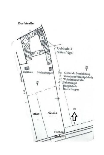 Plan der Gebäude