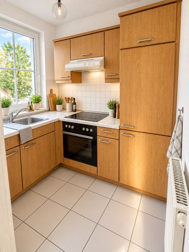 Leegebruch - Sonnige 1,5-Zimmer Eigentumswohnung, ruhig und im Grünen – Eimbauküche