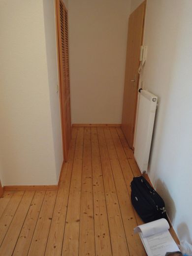 Für Holzfreunde: 2Z, Wohnküche, Bad, Flur, Abstell – Flur