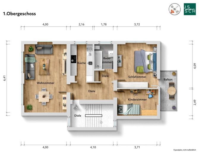 Kapitalanlage mit Potenzial: Wohn- und Geschäftshaus in Geislingen a.d. Steige – Grundriss 1.OG
