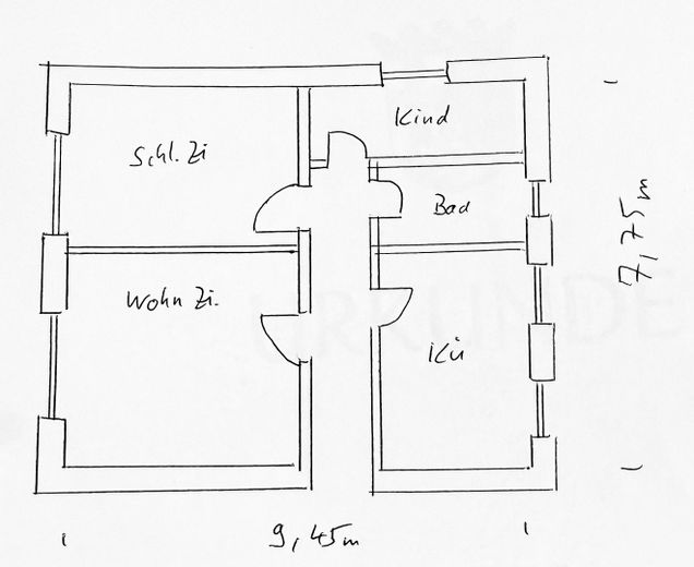 Investieren Sie in Ihre Zukunft: 3 Zimmerwohnung, große Küche + Stellplatz in angenehmer Wohnlage – Grundriss