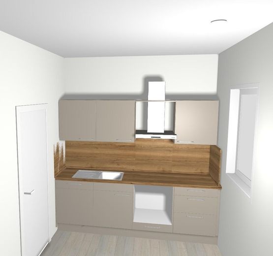 Vermietung 1 Zimmer inkl. Küche, Bad – bestellte Küche inkl. Backofen