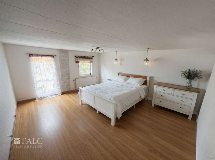 Provisionsfrei: Doppelhaushälfte mit viel Platz, Garten und Gestaltungspotenzial – Schlafzimmer (KI generiert)