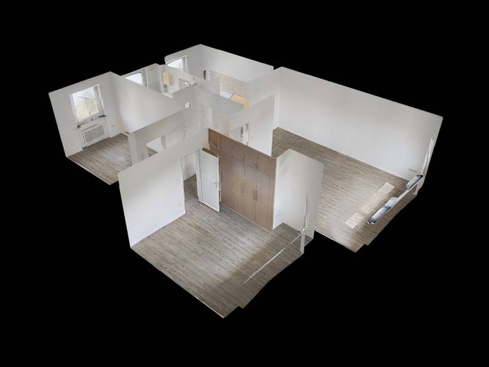 Ideale per famiglie e coppie: confortevole appartamento di 3 locali con loggia e molto spazio contenitivo – 3D-Ansicht Grundriss