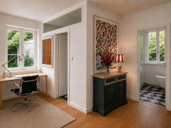 Keine Provision, Südbalkon/Südgarten, energetisch topsanierte Stadtvilla, Villenkolonie Pasing I – Workspace_EG