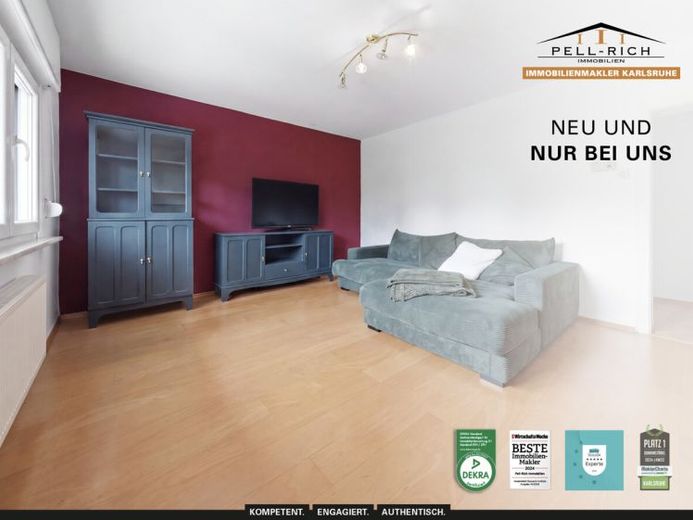 GEMÜTLICH: Helle 2-Zimmer-Wohnung in ruhiger Lage von Karlsruhe-Knielingen – Foto 1