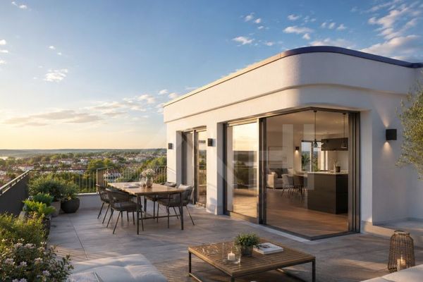 's Ochtends koffie met weids uitzicht, 's avonds zonsondergang ... Nieuwbouw-penthouse met XXL-terras & lift tot in de woning