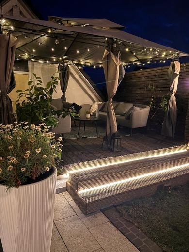 Terrassenausbau Abendsicht