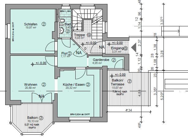 Mehrfamilienhaus mit 4 Eigentumswohnungen und separatem Bauplatz – Grundriss Erdgeschoss