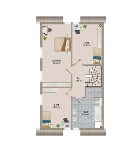 Moderne Doppelhaushälfte mit großem Garten, Weitblick &amp; Carport in Werste – Grundriss_OG