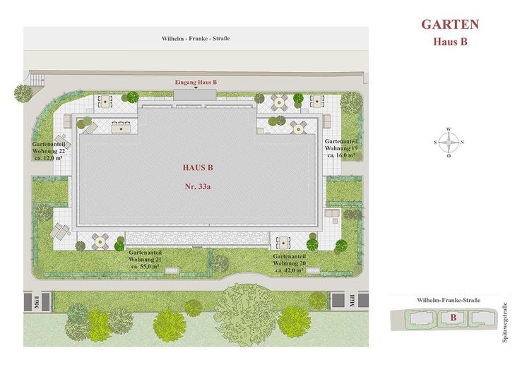 ERSTBEZUG - 2,0-ZIMMER WOHNUNG – Haus B_Garten