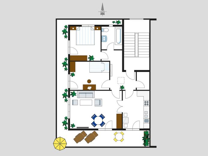 Grundriss mit Einrichtungsidee