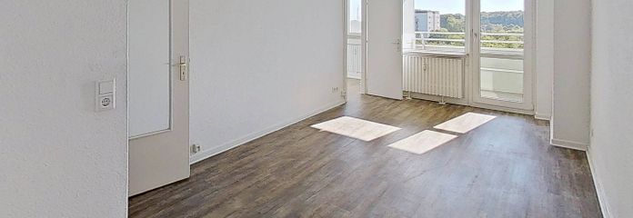 Komfort für Singles: Modernes 1-Zimmer-Apartment mit EBK und BALKON – Ansicht I: Wohn- und Schlafbe…