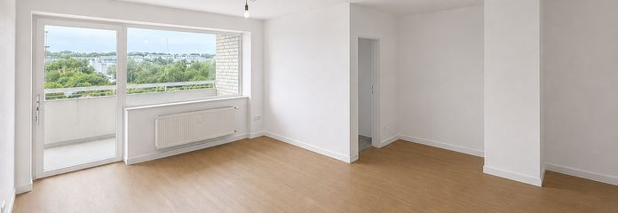 Provisonsfreie Eigentumswohnung im 7. OG – Bonn-Hardtberg | 49,5 m² | Vollrenoviert – Wohnzimmer 