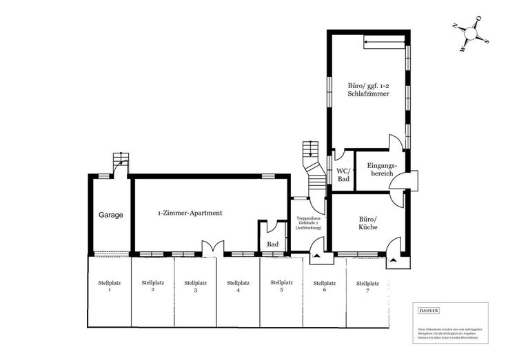Über 8 % Rendite: Boardinghouse-Ensemble: 3 Gebäude &amp; Garten – Grundriss_Gebäude 1 &amp; 2