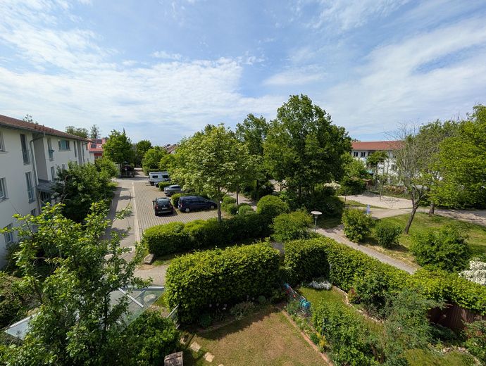 Blick in den grünen Innenhof