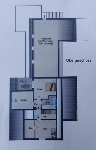 Maison individuelle avec logement indépendant, prairie en pleine nature à Friedeburg – Grundriss Obergeschoss
