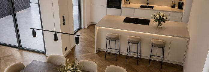First occupancy, unique split-level house in Meerbusch-Büderich / Düsseldorf – Küchen-/Essbereich