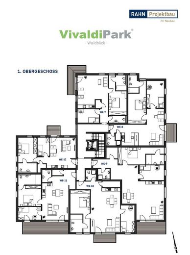 NEUER PREIS: Moderne, barrierearme 3-Zimmer-Wohnung mit Balkon, Aufzug &amp; Tiefgarage in Ennepetal – Grundriss 1.OG