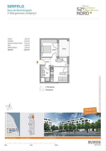 Investimento perfetto: appartamento di 2 locali - con vista sull’acqua e senza provvigione – Grundriss WE 16 (c) BUWOG