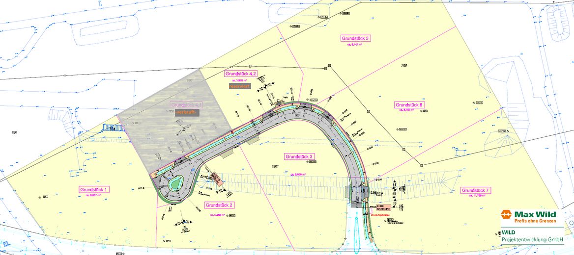 Industrie-/Gewerbegrundstücke "Triebwerk" - direkt am Allgäu-Airport bei Memmingen – Parzellenplan