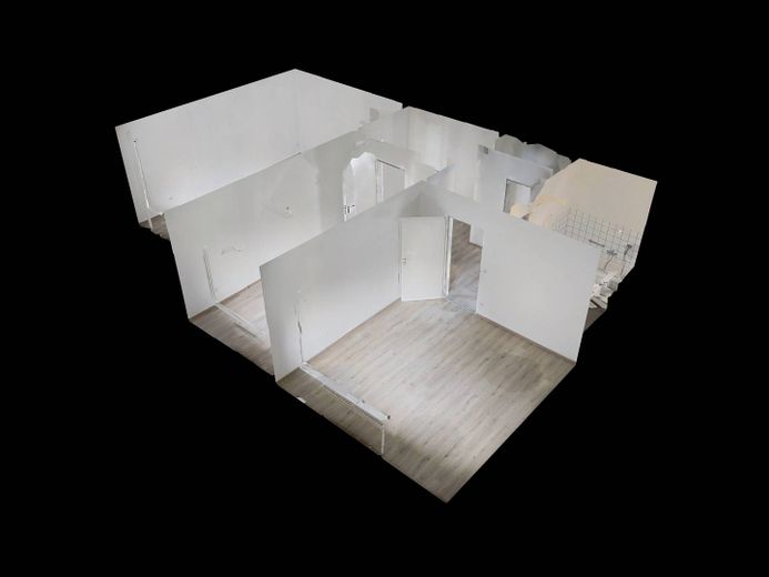 شقة فسيحة من غرفتين مع شرفة في مونستر-كيندرهاوس – 3D-Ansicht Grundriss