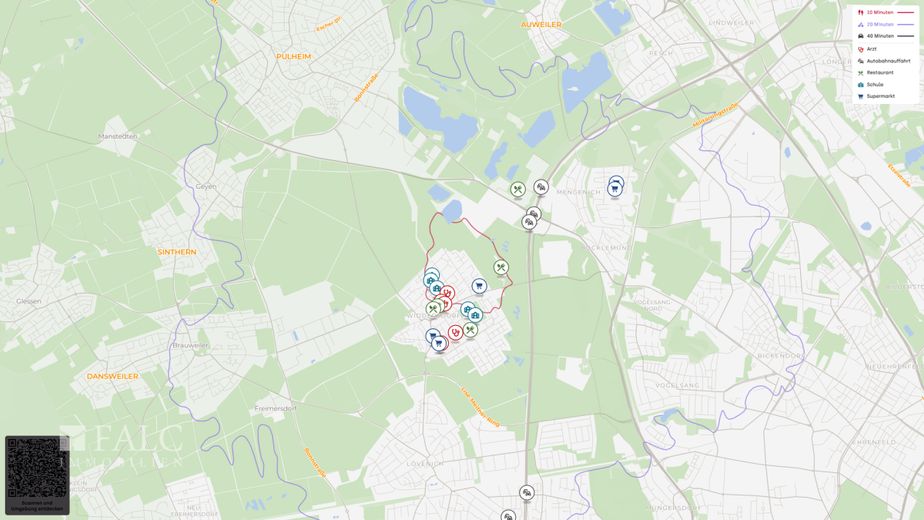 Appartamento condominiale di 2 locali affittato con giardino e garage a Köln-Widdersdorf – Lageplan