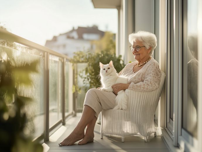 Licht, Raum und Ruhe - 2-Zimmer zum Ankommen! – Balkon im Sonnenuntergang